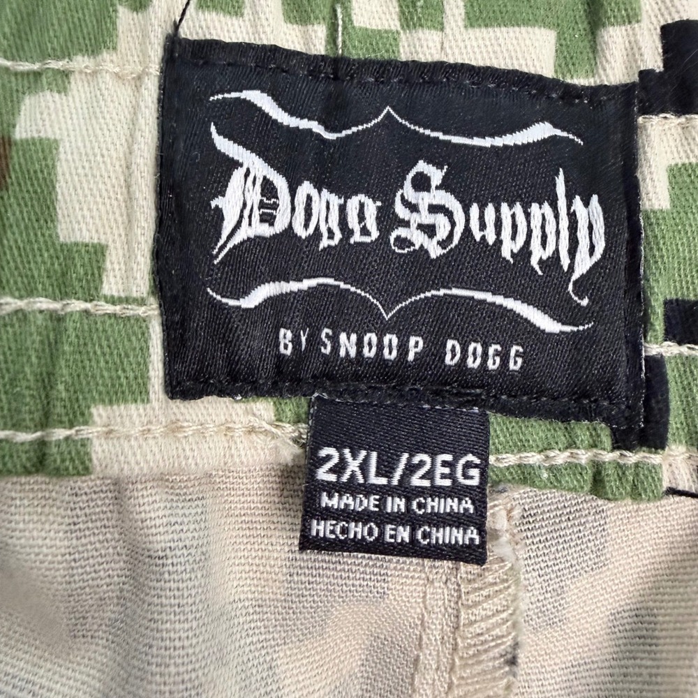 Dogg Supply Snoop Dogg Mens 2XL Digital Camo Cargo Pants Green Black Streetwear - Picture 5 of 10